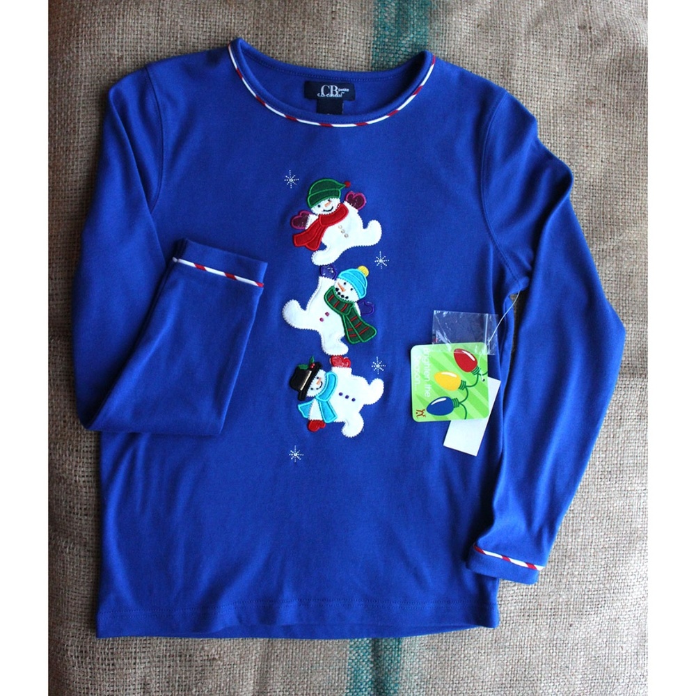Dancing Snowman Blouse NWT Super Soft Classy - Picture 2 of 6